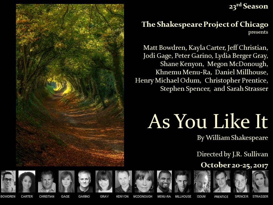 As You Like It 2017 poster for The Shakespeare Project of Chicago