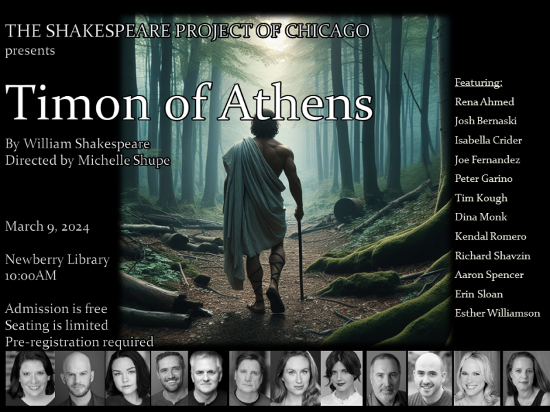 Timon of Athens 2024 poster for The Shakespeare Project of Chicago